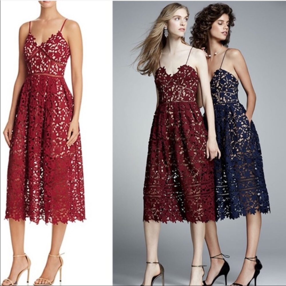 Aqua lace overlay burgundy red dress Sz M excellent condition